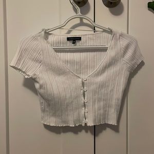 White button-down blouse
